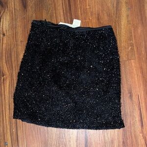 Elegant Black Sequin Skirt
